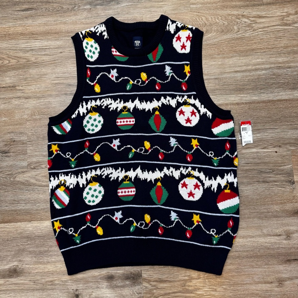 Route 66 Holiday  Ugly vest men’s Large